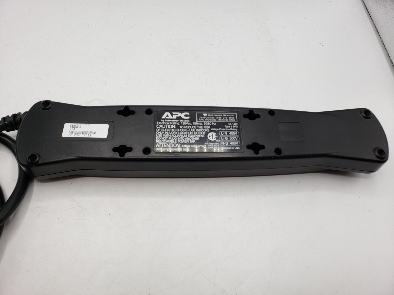 APC 7-Outlet Surge Protector 1080 Joules, SurgeArrest (P74) Power Strip