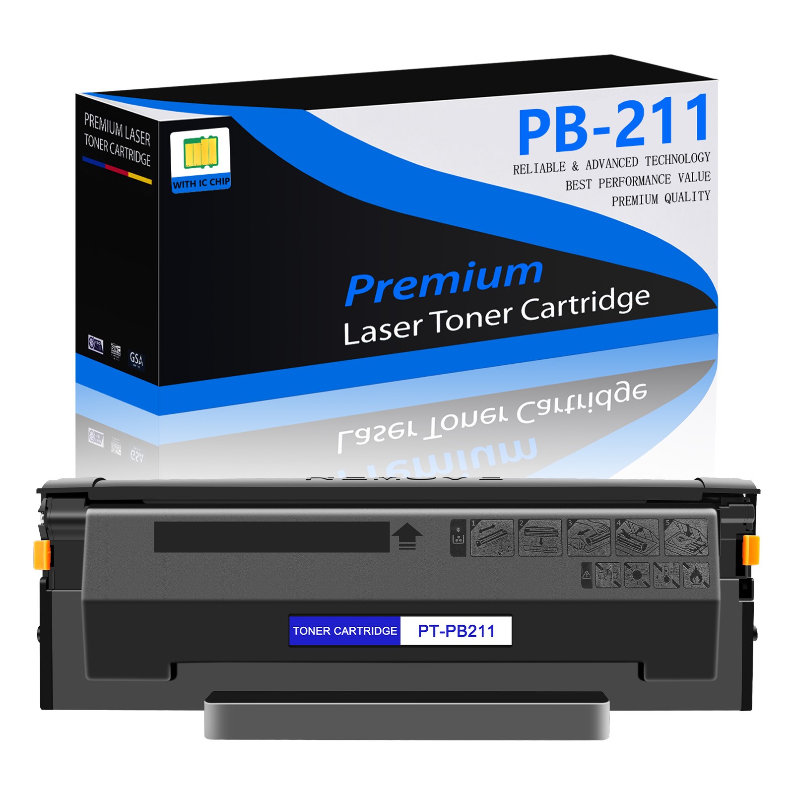 1-4PK PB-211 Toner Cartridge Work with Pantum P2502W P2500W M6552NW M6550NW