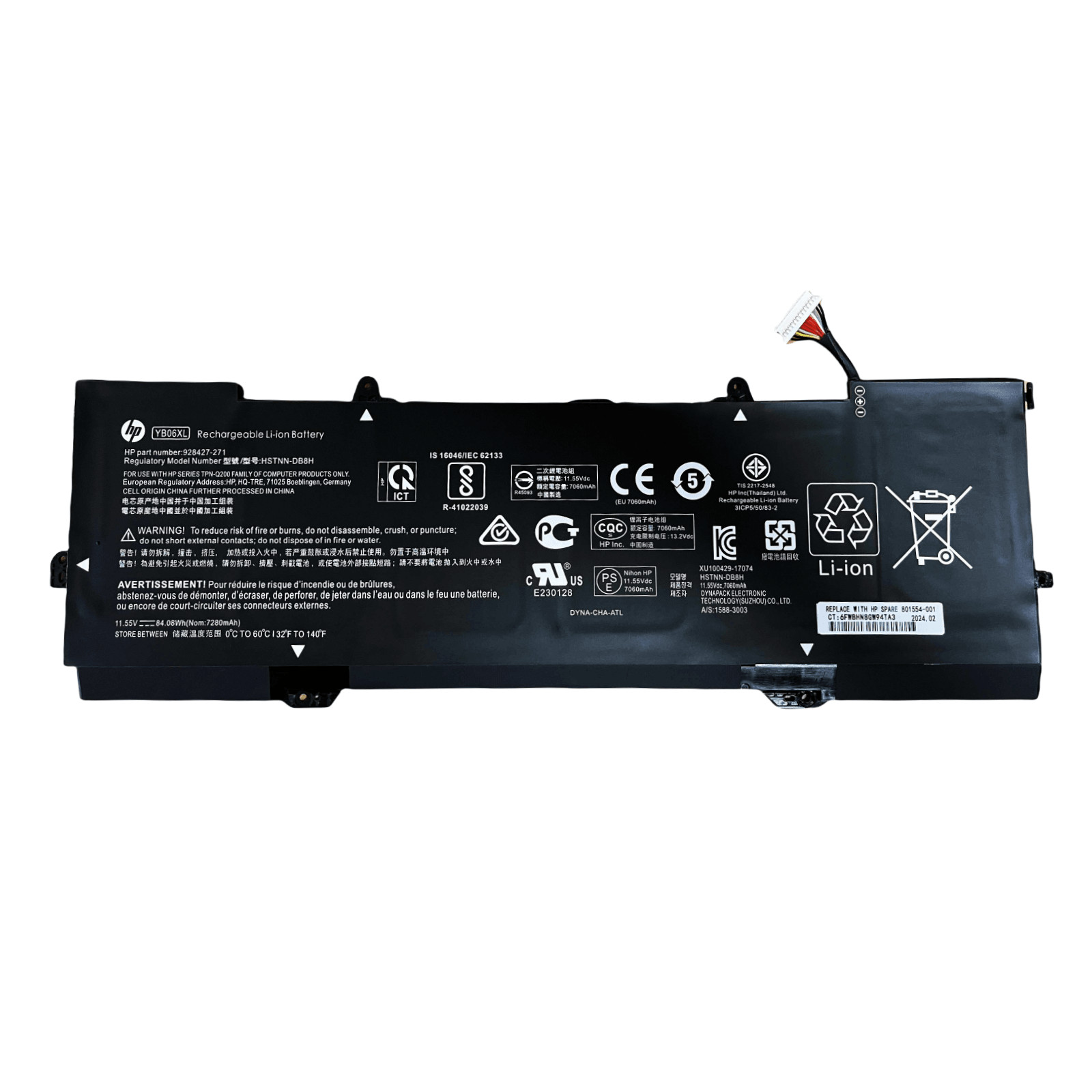 YB06XL 84.08Wh Genuine Battery for HP Spectre X360 15-CH HSTNN-DB8H HSTNN-DB8V