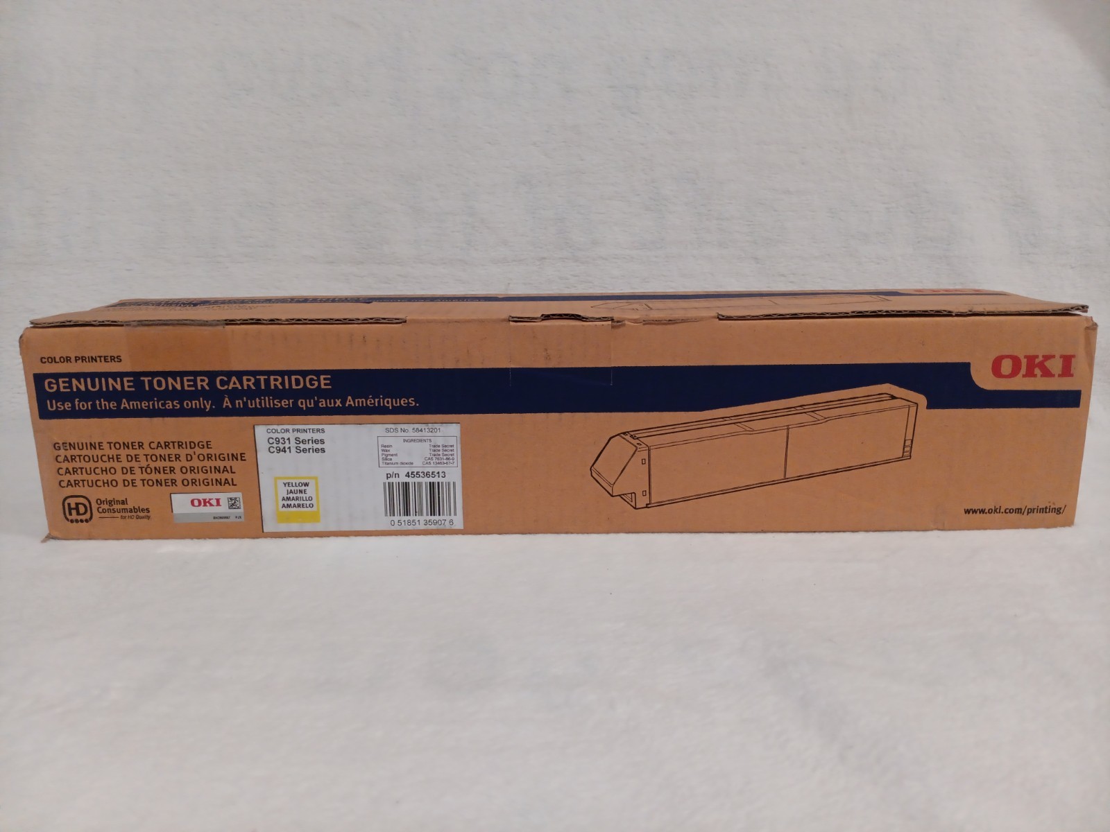 OKI Genuine p/n 45536513 Yellow Toner Cartridge For OKI Data - C931-941