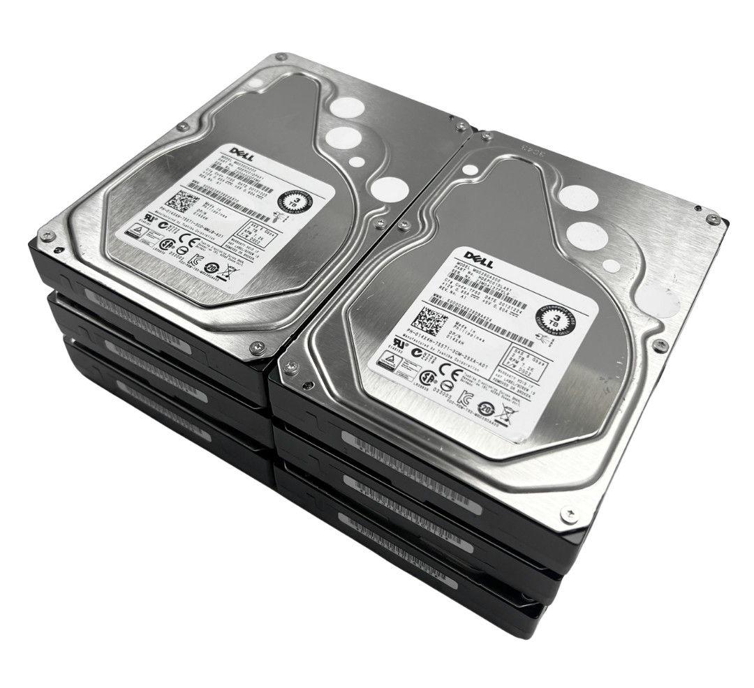 (LOT OF 6) Toshiba MG03SCA300 3TB 7200RPM SAS 6Gb/s 64MB 3.5" HDD 014X4H