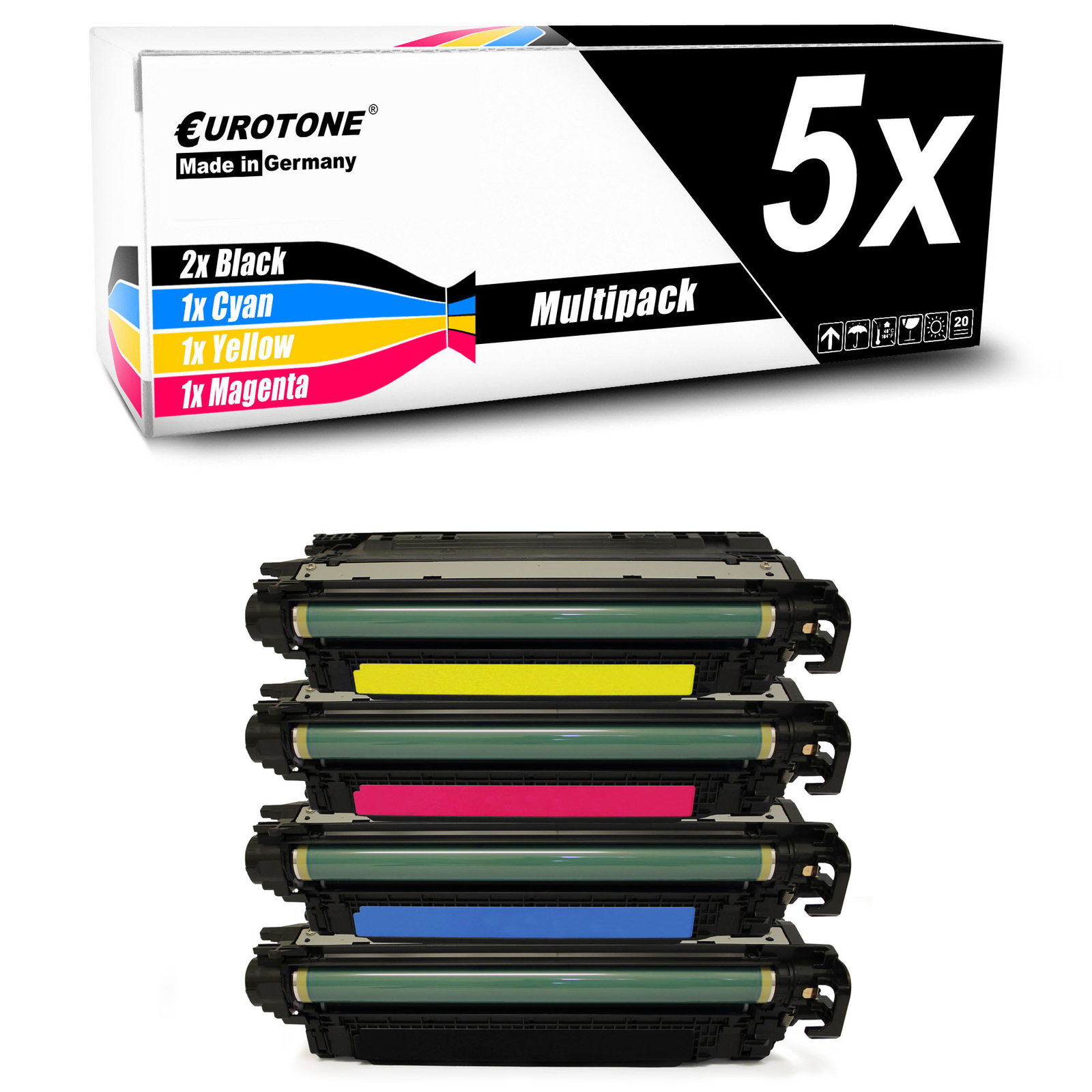 5X Eurotone XXL Cartridge Replaces HP CE260X CE261A-63A CE260X-CE263A CE260X-63A