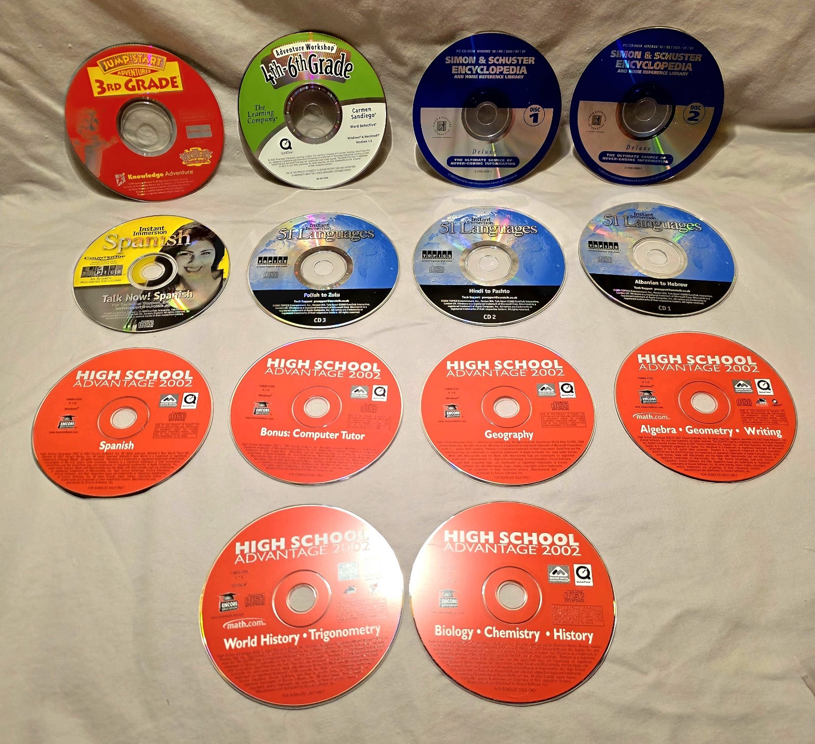 Home School Learning Lot 14 Discs High School Advantage Spanish Encyclopedia ++