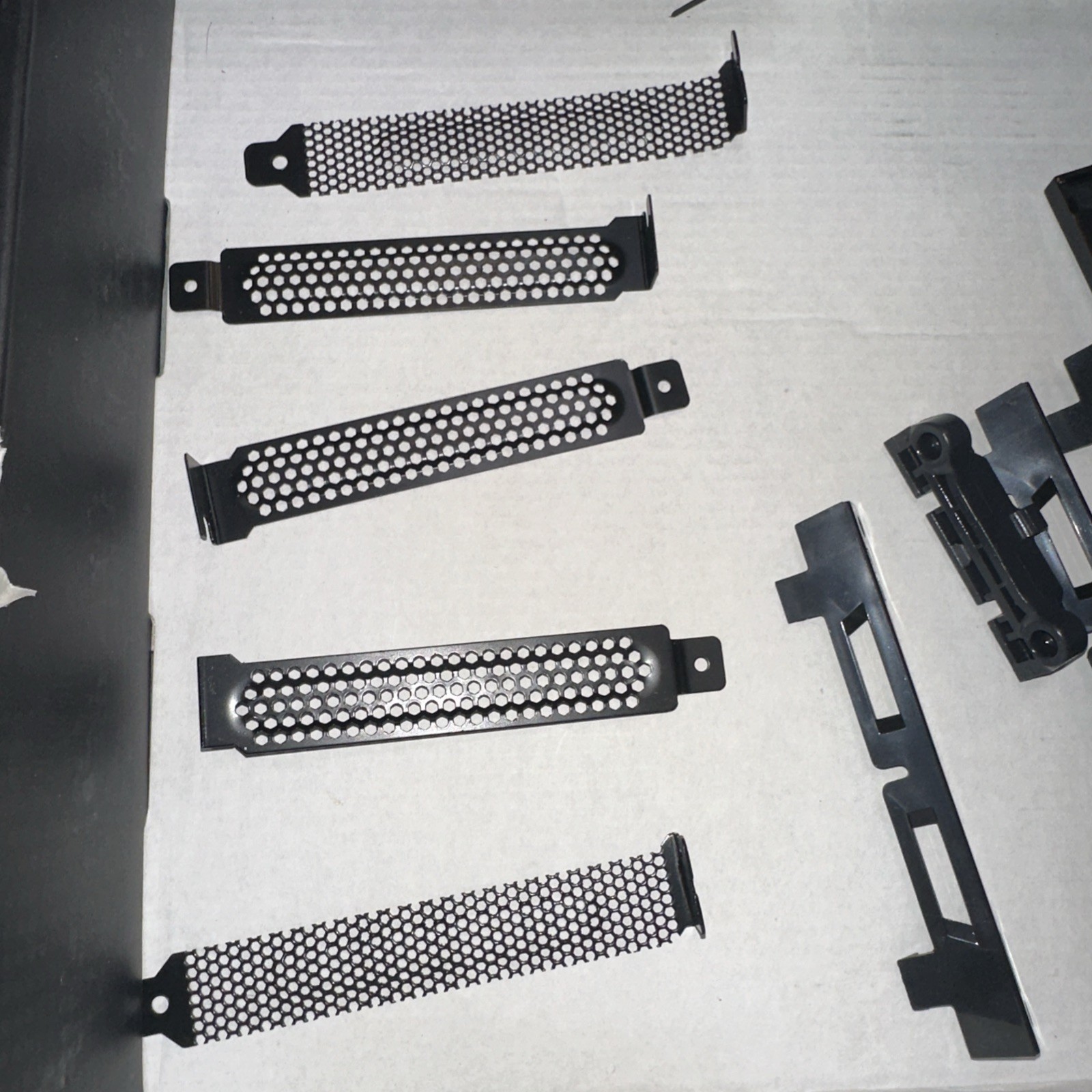 black steel vented PCIe slot cover brackets