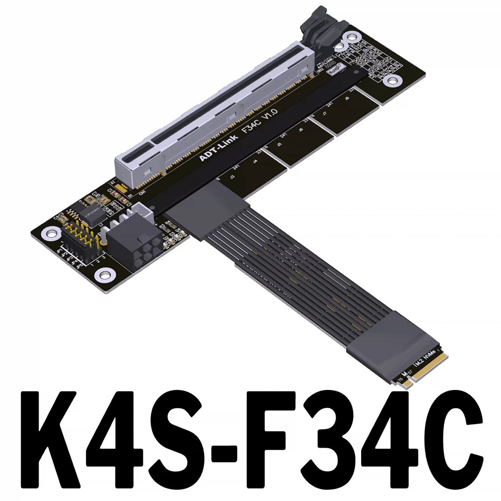 ADT‑Link PCIe 5.0 X16‑X16 Splitter Extension Cable 4‑Way High‑Speed For Local AI