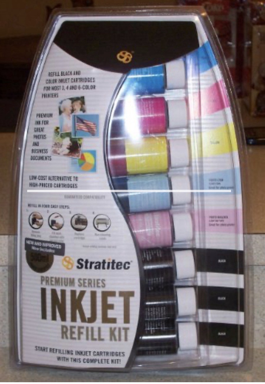 Stratitec Premium Series Inkjet Printer Ink Refill 8 Bottles NEW*FREE SHIP