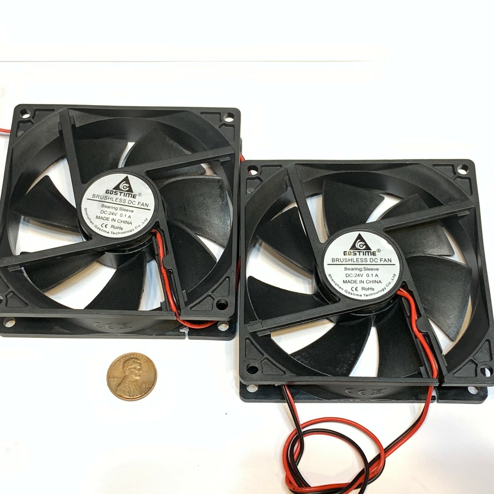 2 Pieces Gdstime 24v 9CM 9225 92x92x25mm DC 2Pin CPU Cooling 3d printer G11