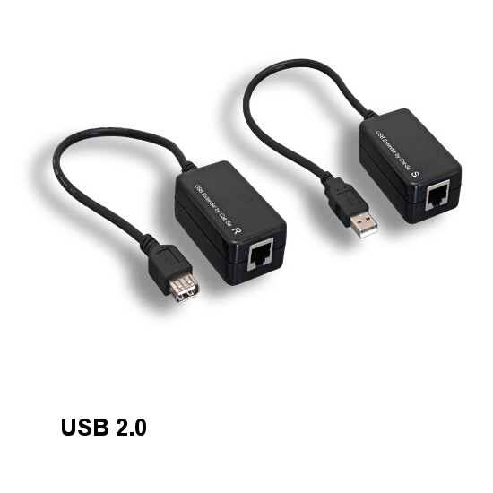LOT 10pcs Black USB Extension Over Ethernet RJ45 Adapter 12Mbps Extend to 200Ft
