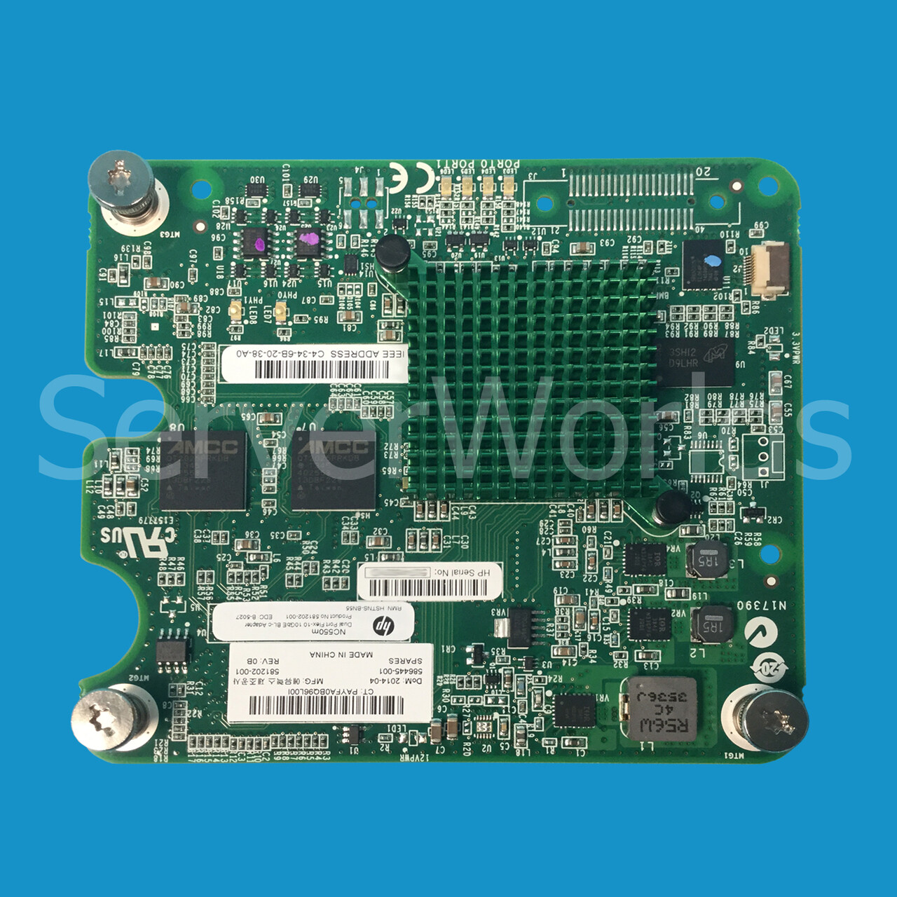 HP 586445-001 NC550M Dual Port 10GB NIC Mezz 581204-B21, NC550M 581202-001