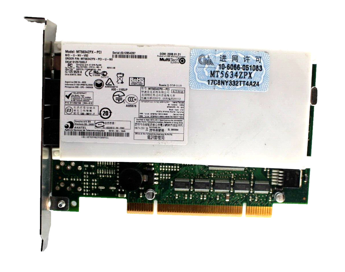 MultiTech/Anatel MT5634ZPX-PCI 91257300LF Multi Modem Card