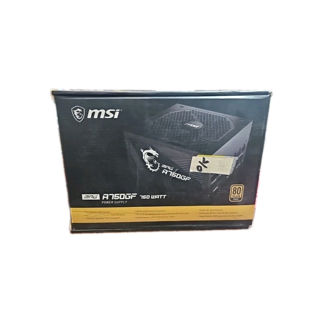 MSI MPG A750GF 750W ATX Power Supply 80 Plus Gold FOR PARTS & REPAIR