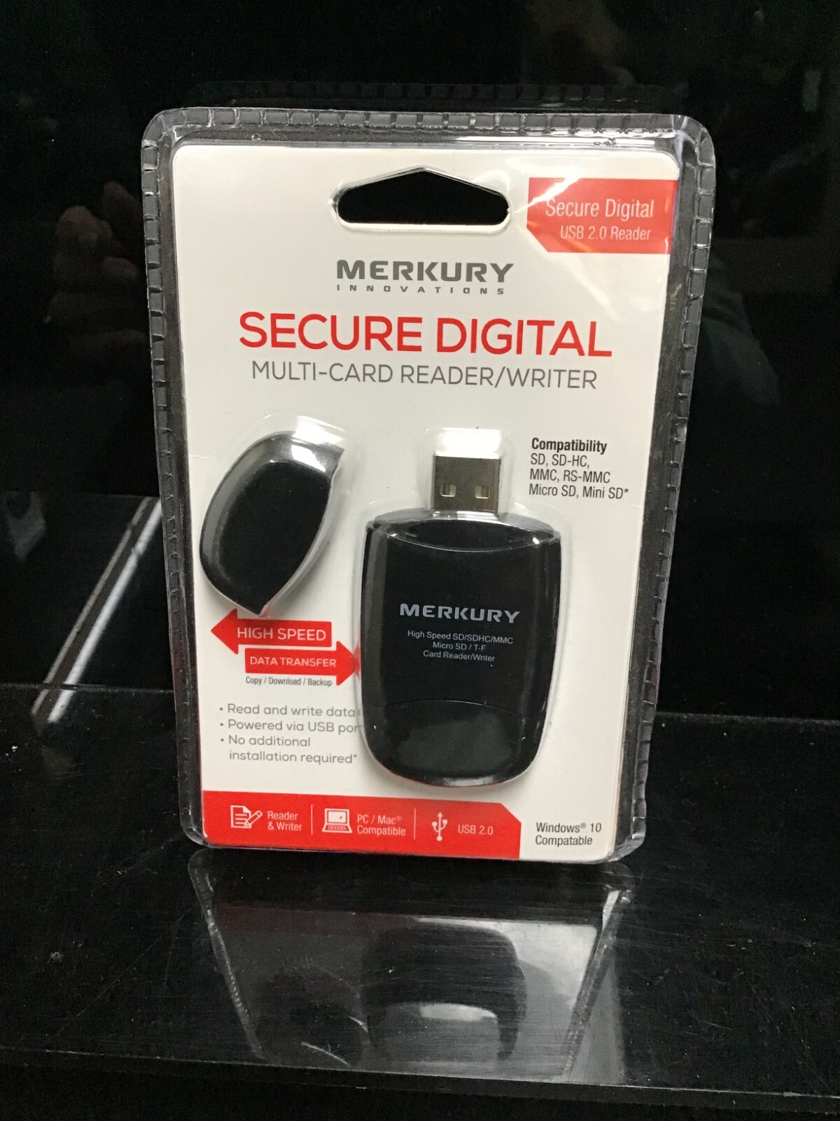 MERKURY INNOVATIONS SECURE DIGITAL USB MULTI-CARD READER/WRITER Ships Free 1010