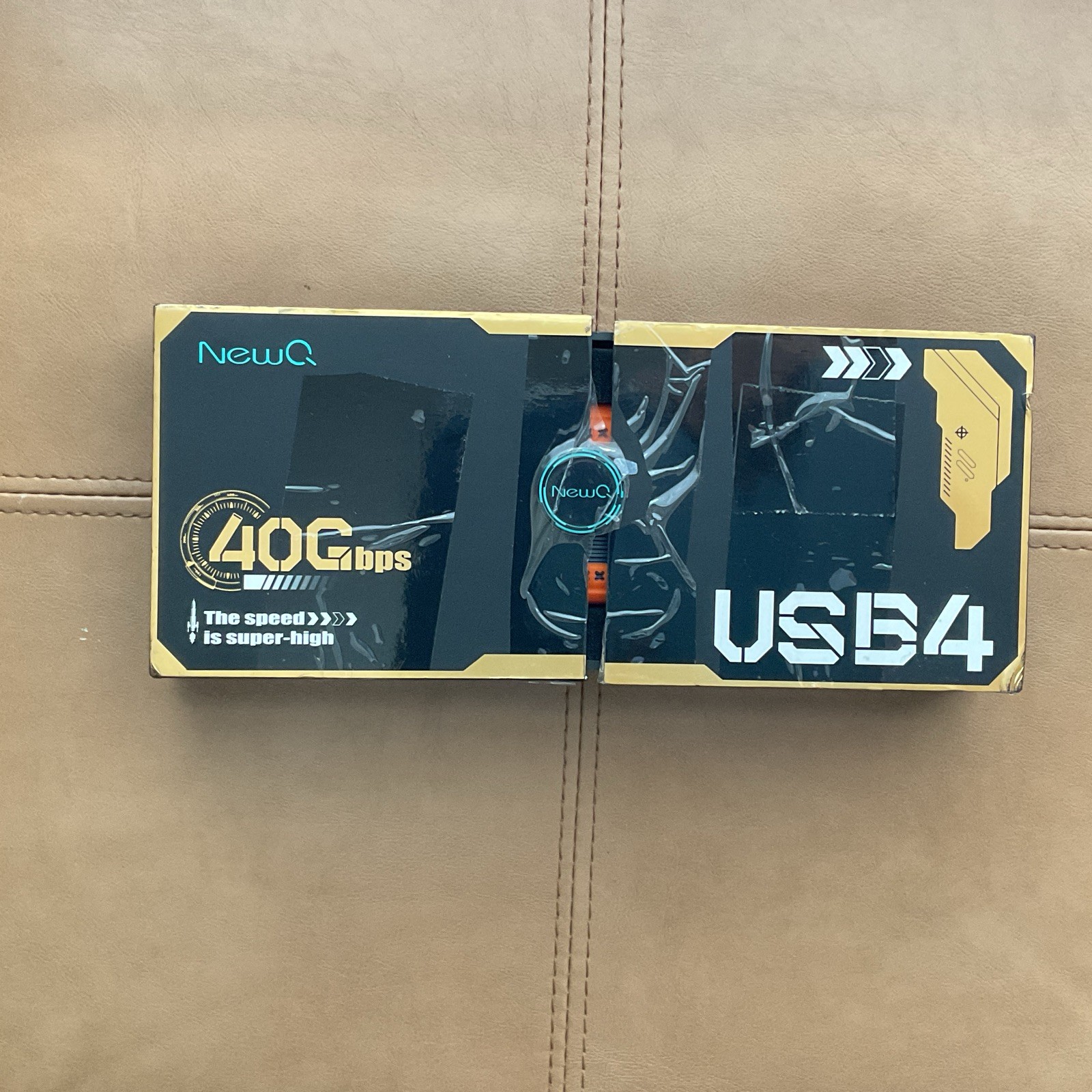NewQ USB4 40Gbps USB-C M.2 NVMe SSD Enclosure, Orange Aluminum NQ-HS-01
