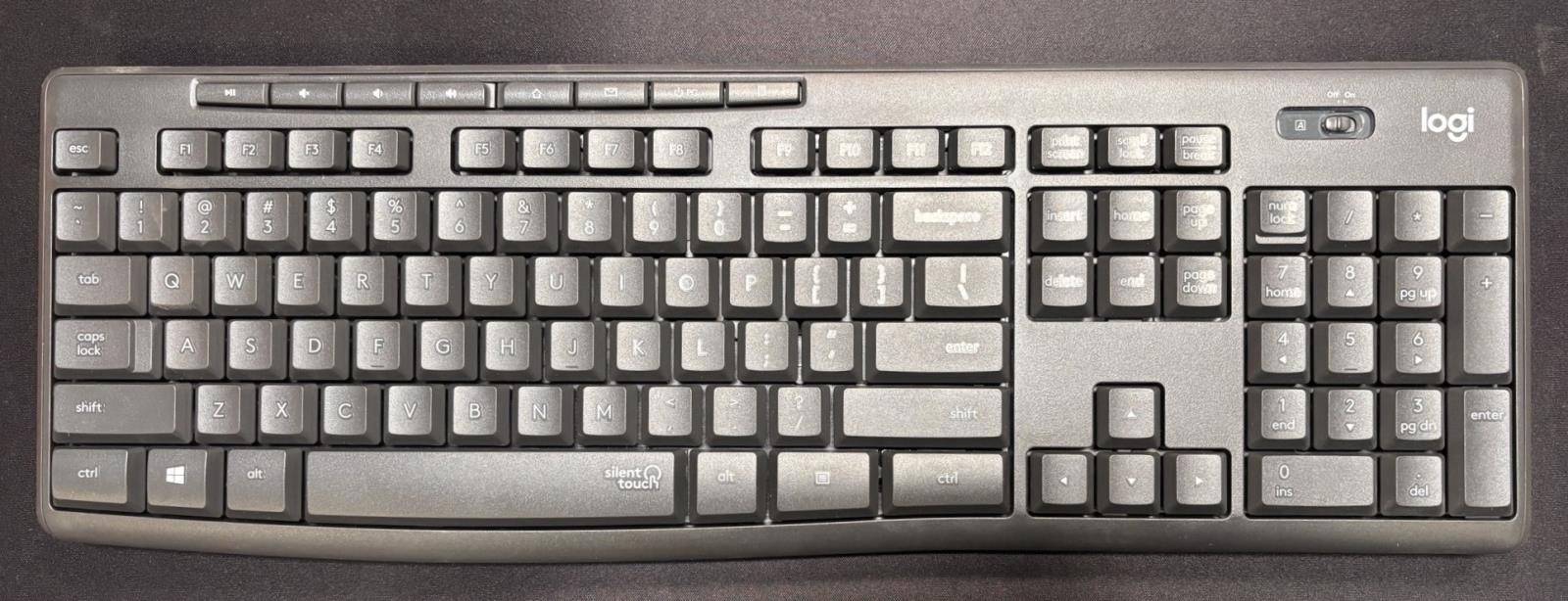 Logitech K295 Silent Touch Wireless Keyboard w/ Nano Receiver, Graphite
