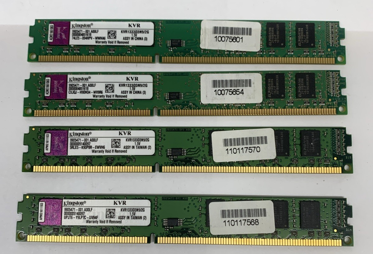 Kingston KVR1333D3N9/2G 4x2Gb=8Gb PC3-10600 1333Mhz DDR3 Desktop Memory RAM