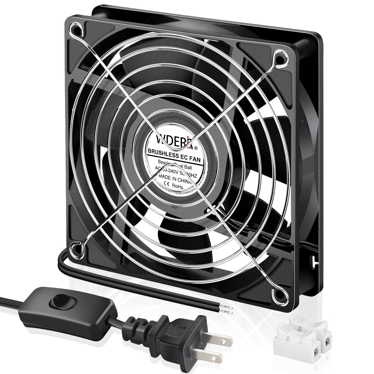 120mm EC Cooling Fan, 110V-240V AC Ball Bearing