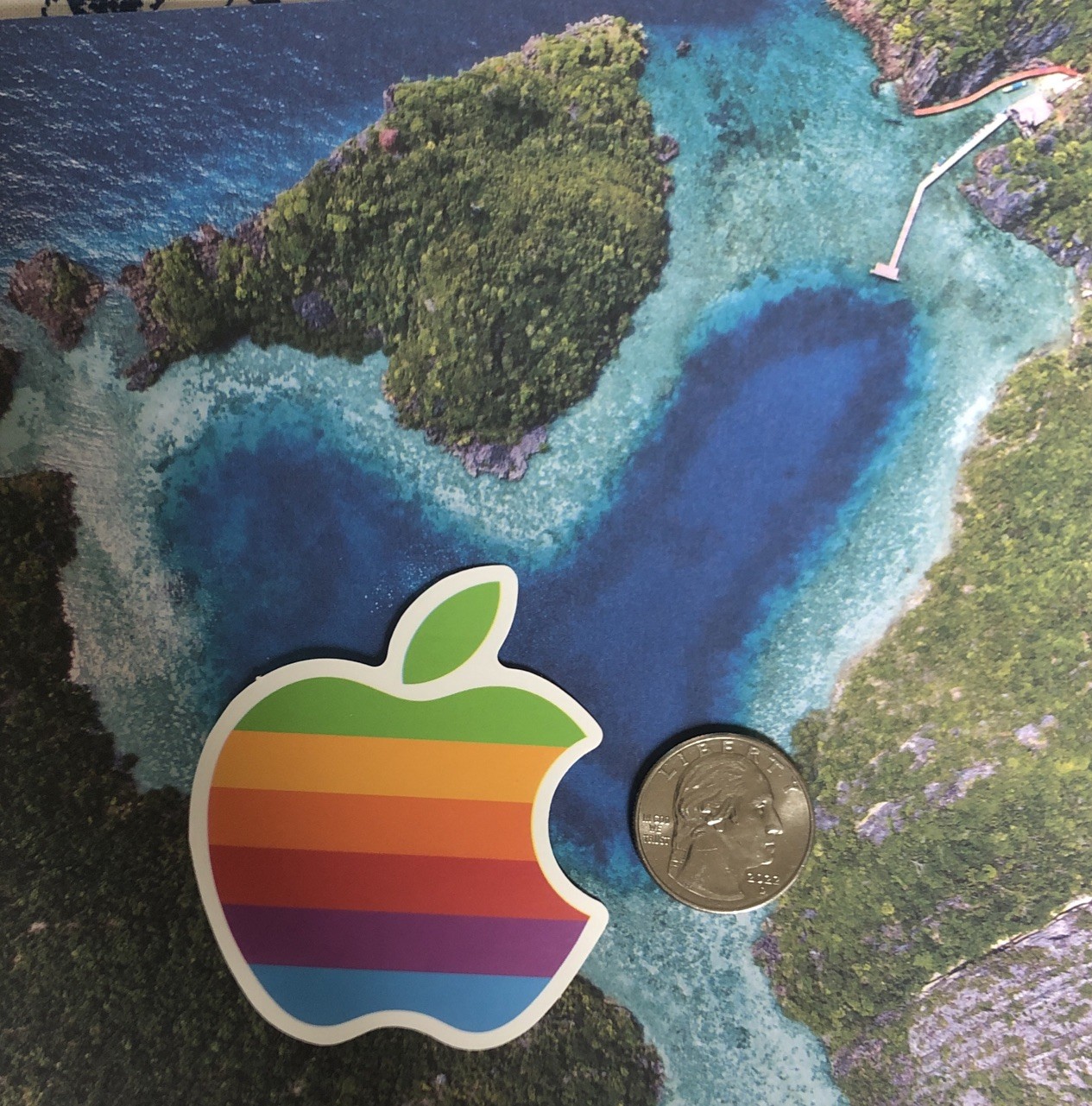 Apple Sticker (Rainbow) 1 Sticker Only
