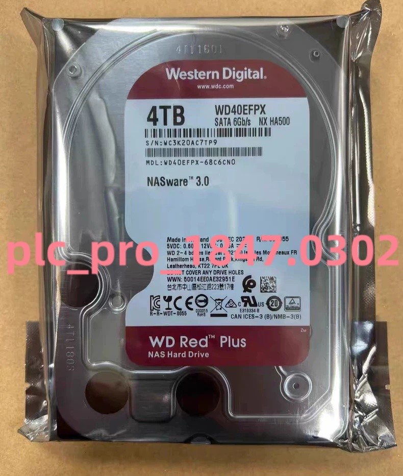 New Western Digital WD40EFPX 68C6CN0 4TB 3.5" SATA III Internal NAS Red Plus HDD