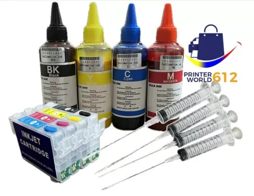 Refillable ink cartridges+400ml Ink Sublimation compatible with Printer WF7610