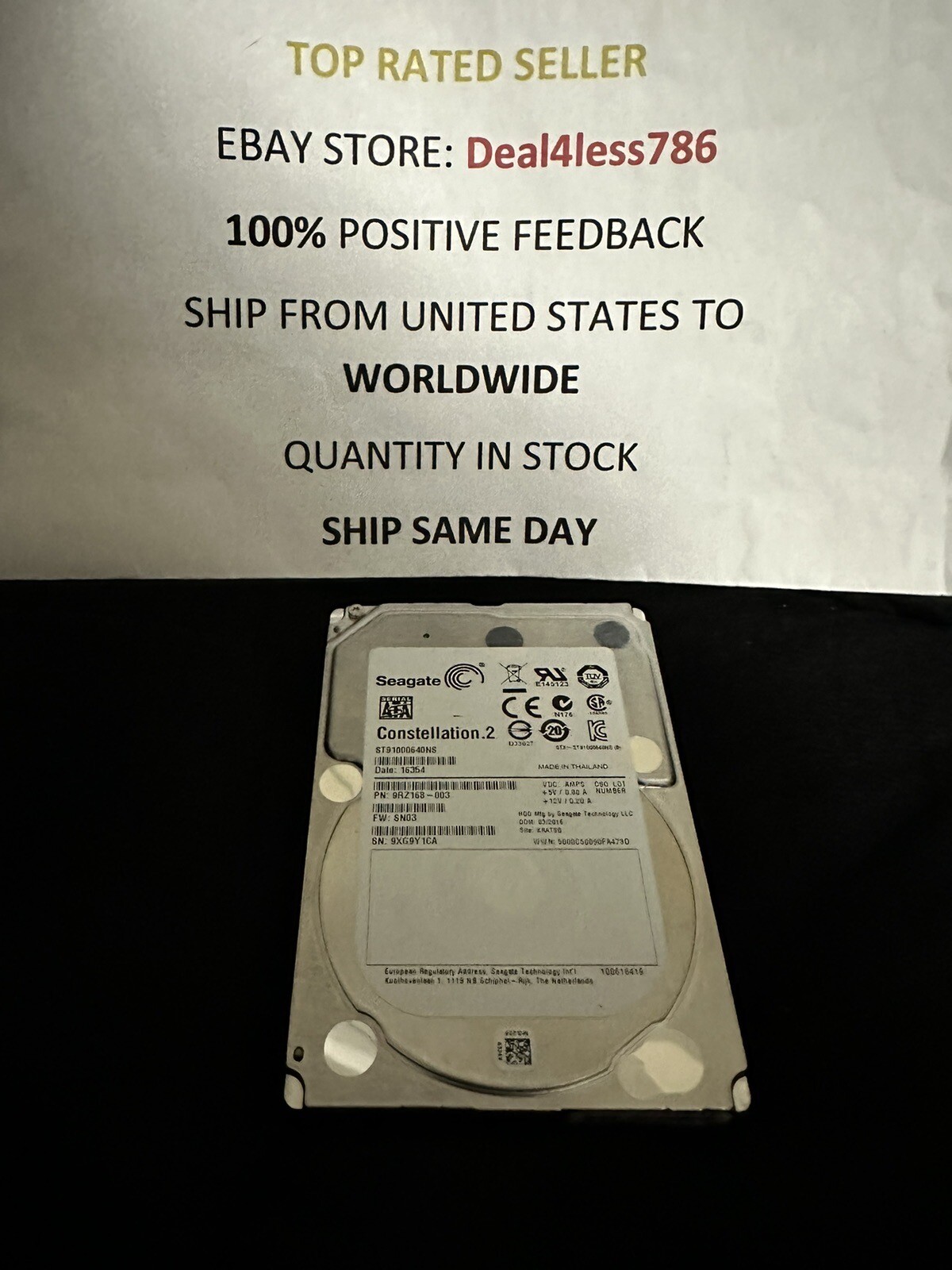 ST91000640NS- Seagate/Dell Constellation.2 1000GB 7200RPM 2.5" HDD