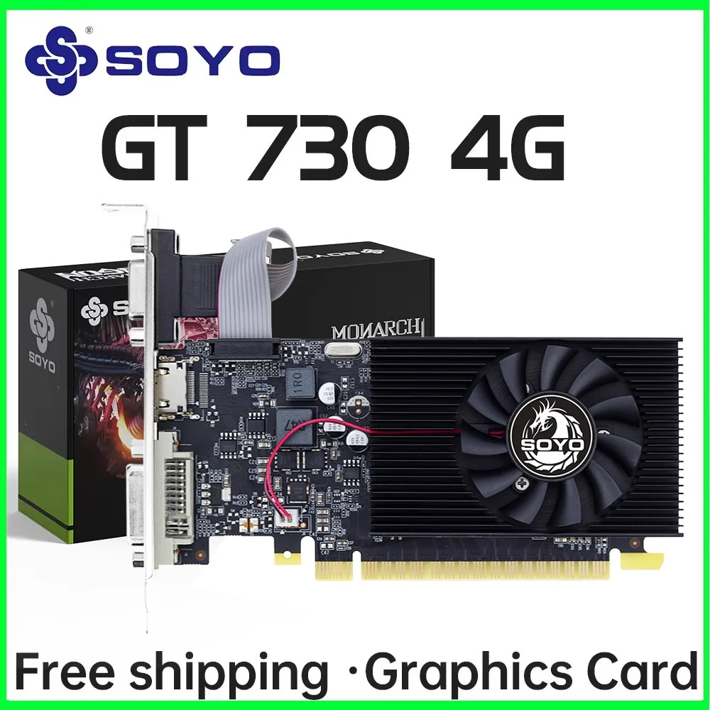 GT730 4GB Half-Height Graphics Card GDDR3 GPU 128Bit HDMI Compatible PCI-E 3.0 P