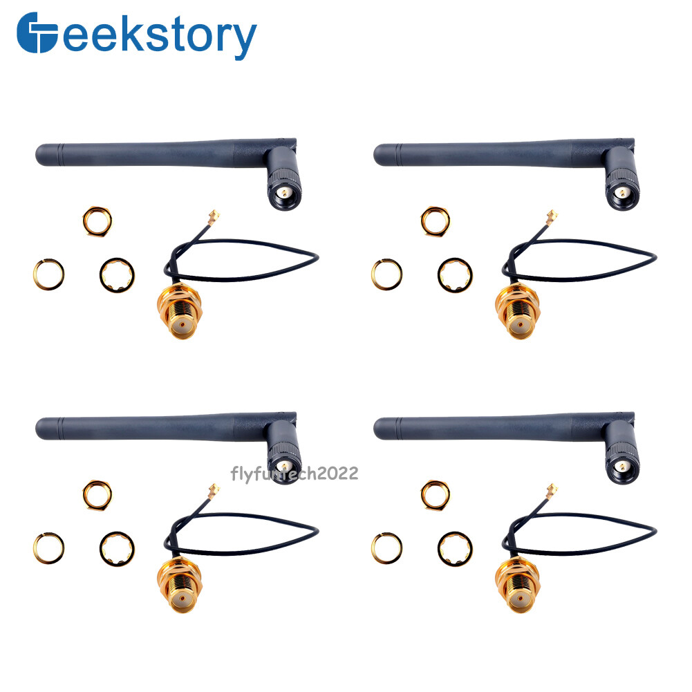 4 PCS 2DBi IPE to SMA Antenna 868MHz 915MHz U.FL to Female Extension Cable