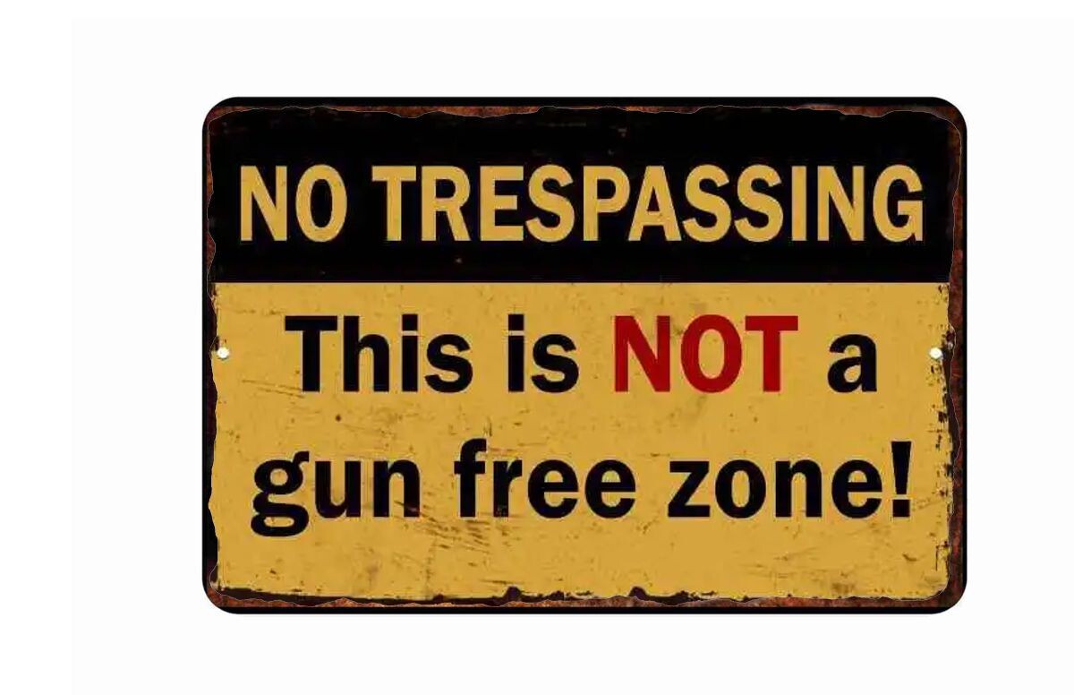 No Trespassing this is not  gun free zone Old Tin Sign Mouse Pad  7 x 9 Mousepad