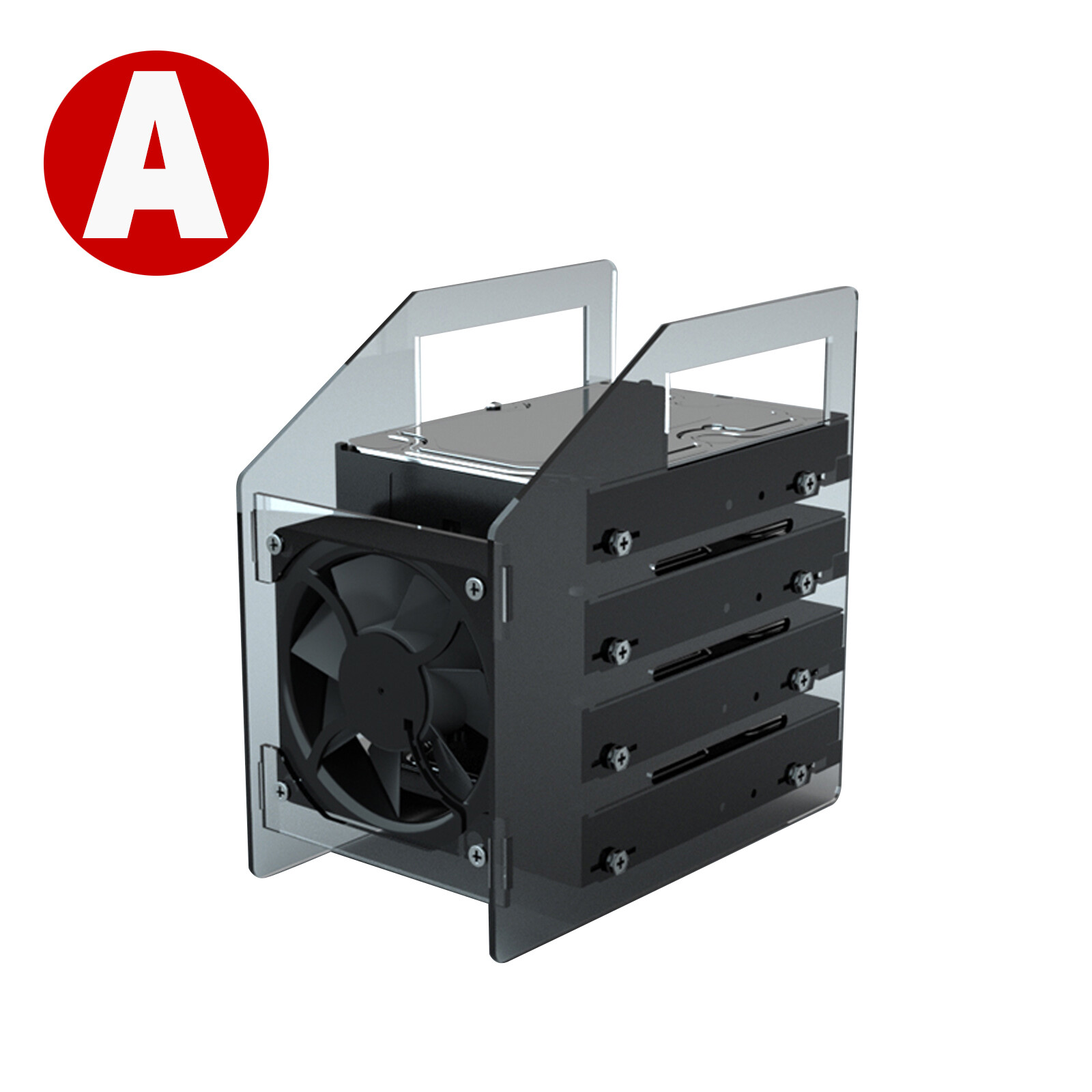 3.5 Inch HDD Hard Drive Bracket DIY Hard Disk Box Expansion Rack W/ Cooling Fan