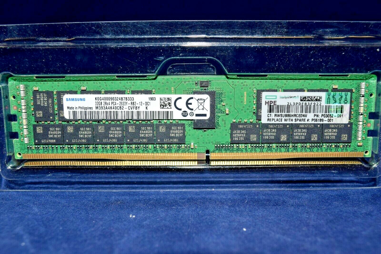 P03052-091 HPE 32GB 2Rx4 PC4-2933Y-R DDR4 Server Memory P00924-B21 P06189-001