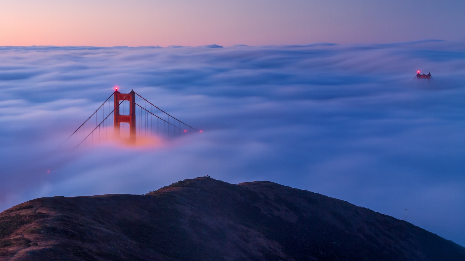 Landscape golden gate bridge mist suspension Custom Gaming Mat Desk
