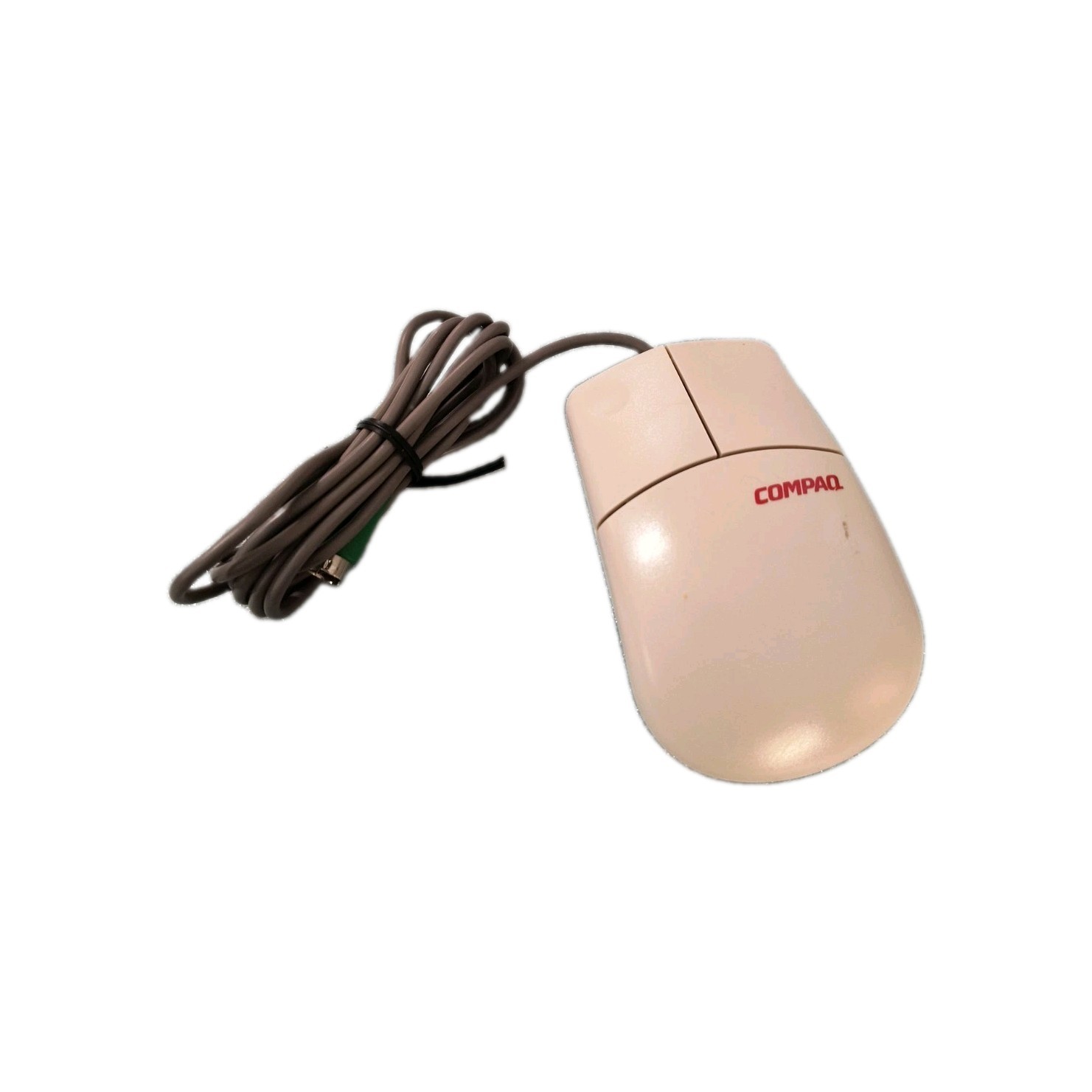 VINTAGE COMPAQ MUS9J WHITE  2 BUTTON PS2 MECHANICAL MOUSE RM3-SB4-23
