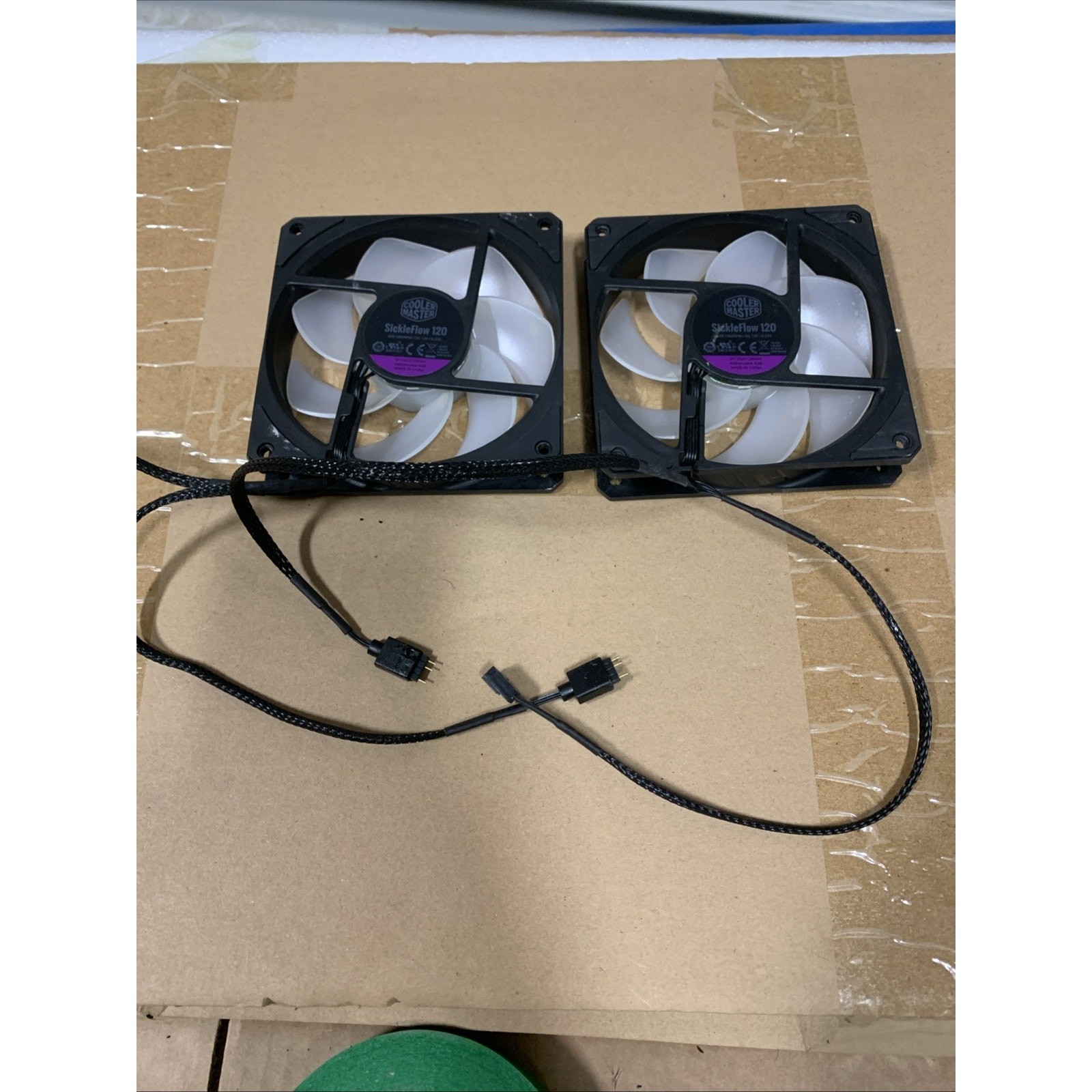 Lot Of 2 Cooler Master SickleFlow 120 Fan DF1202512RFMN Non LED 120mm x 25mm