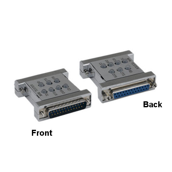 KNTK DB25 25Pin Mini Tester Male to Female Connector Troubleshoot/Monitor Device