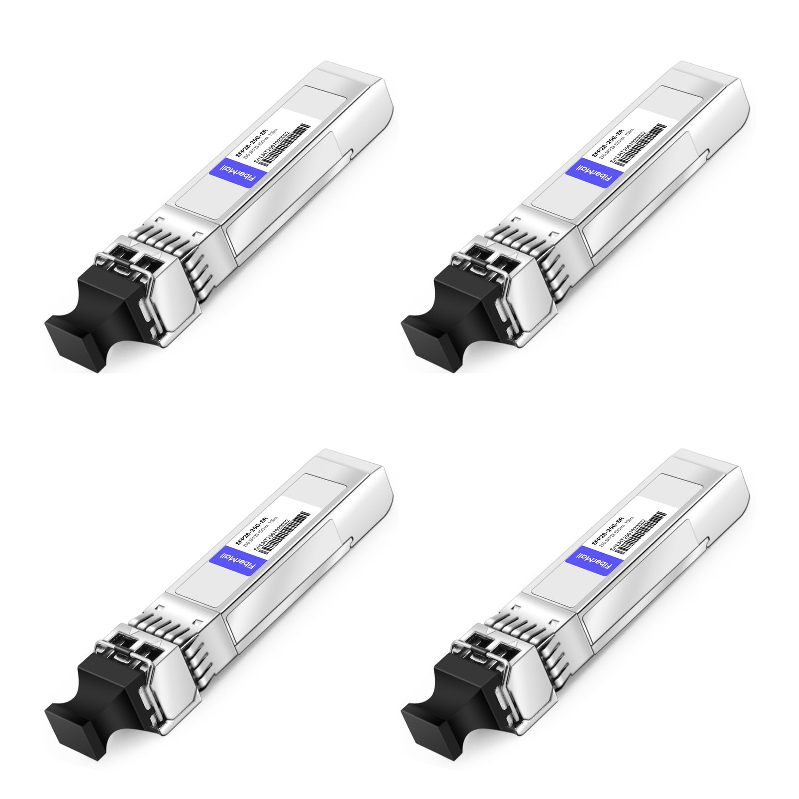 25G SFP28 SFP+ SR Optical Transceiver Module,Compatible 25Gbase-SR:100m-4Pack