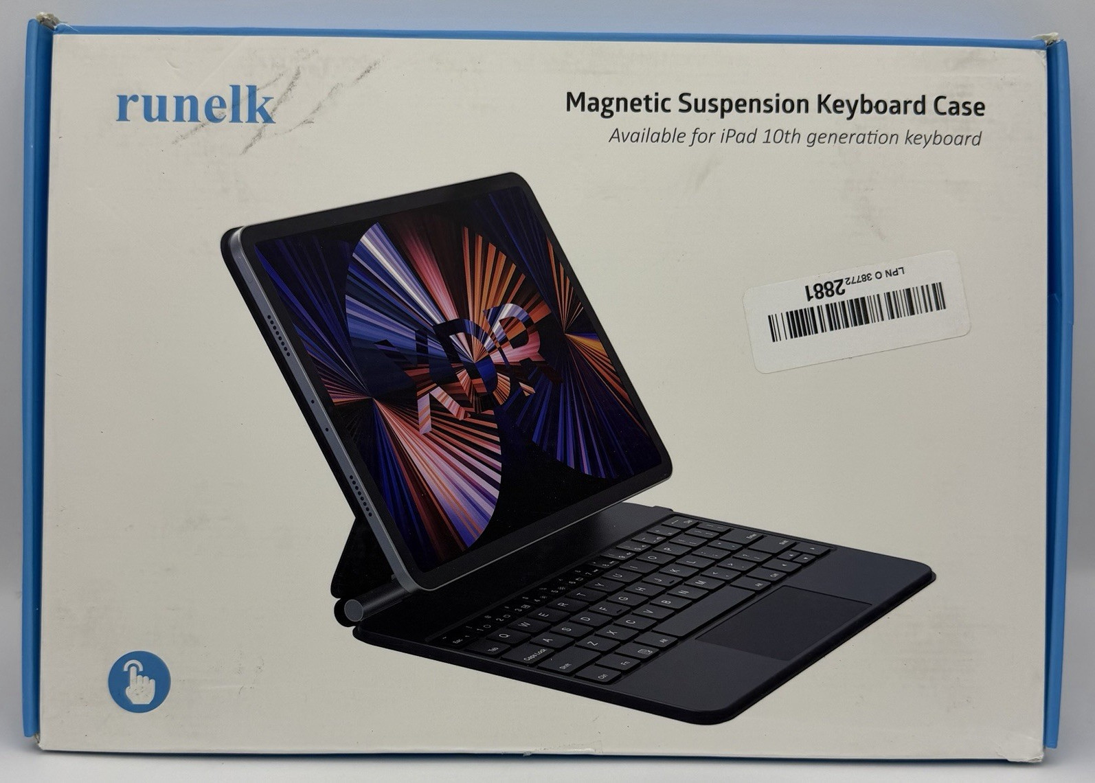 Runelk Magnetic Keyboard Case iPad 10th Gen 10.9” Touchpad Backlit NEW Open Box