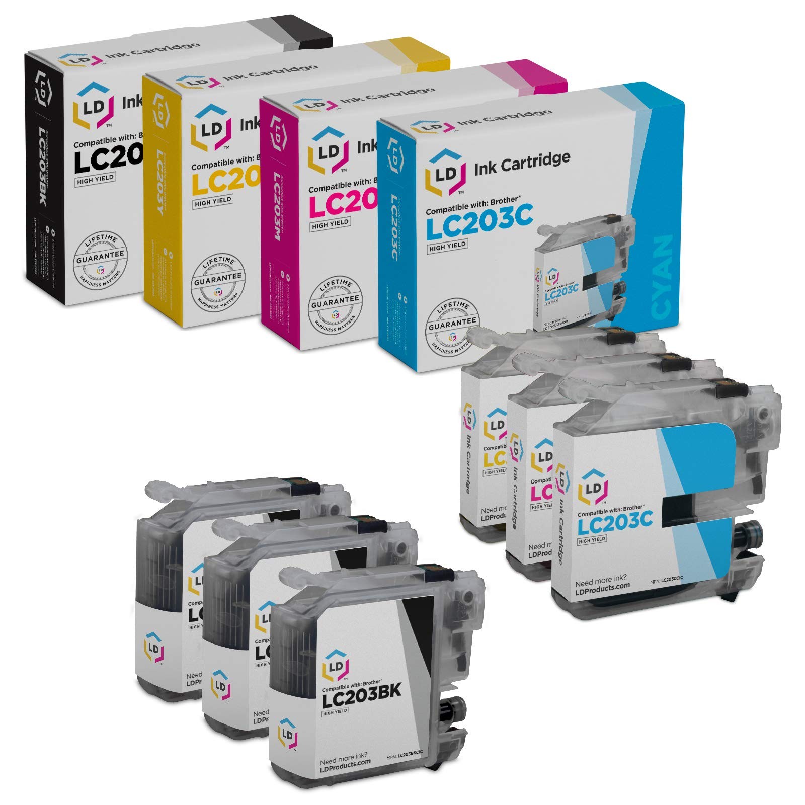 LD For Brother LC203 6pk HY Ink LC203BK LC203C LC203M LC203Y J4320 J4420