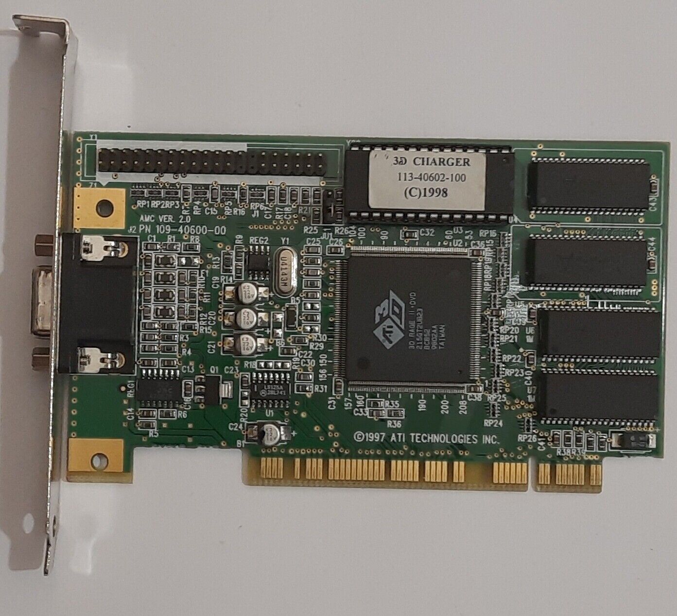 ATI 3D Charger PCI Graphics Card (3D Rage II + DVD, 109-40600-00, 2MB, Retro, 1997)