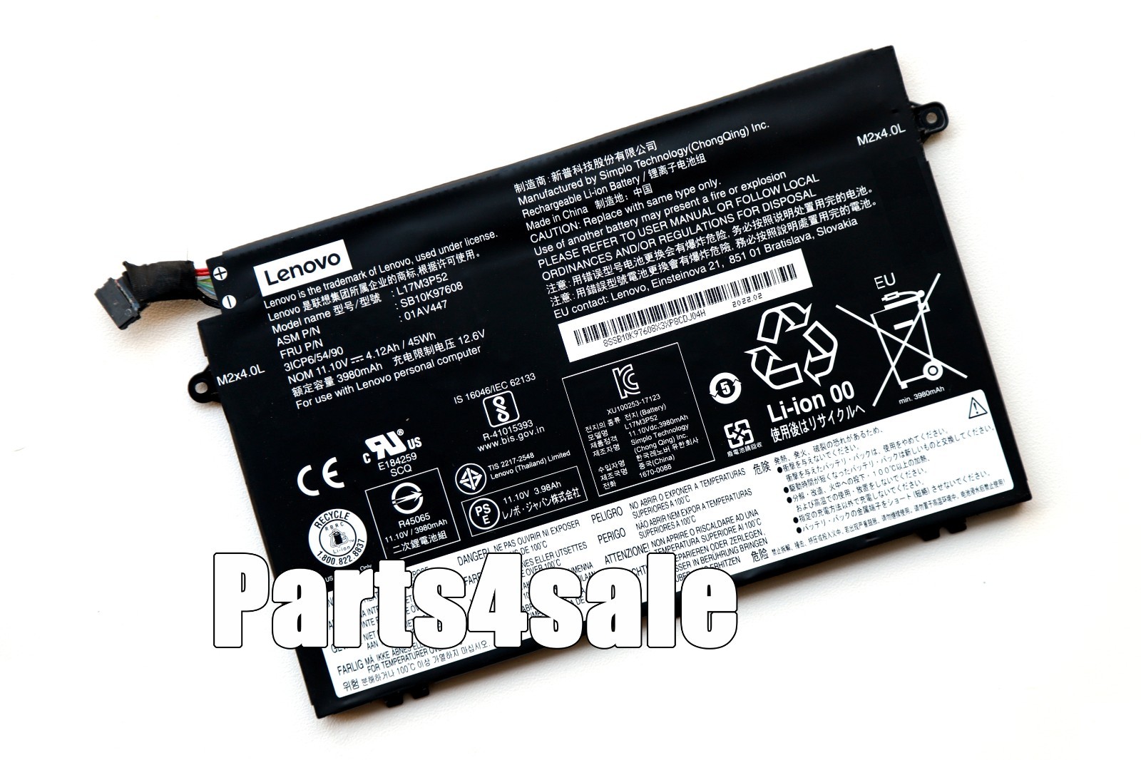 New Original L17L3P51  L17C3P51 L17M3P52 Battery for Lenovo ThinkPad E480 E580