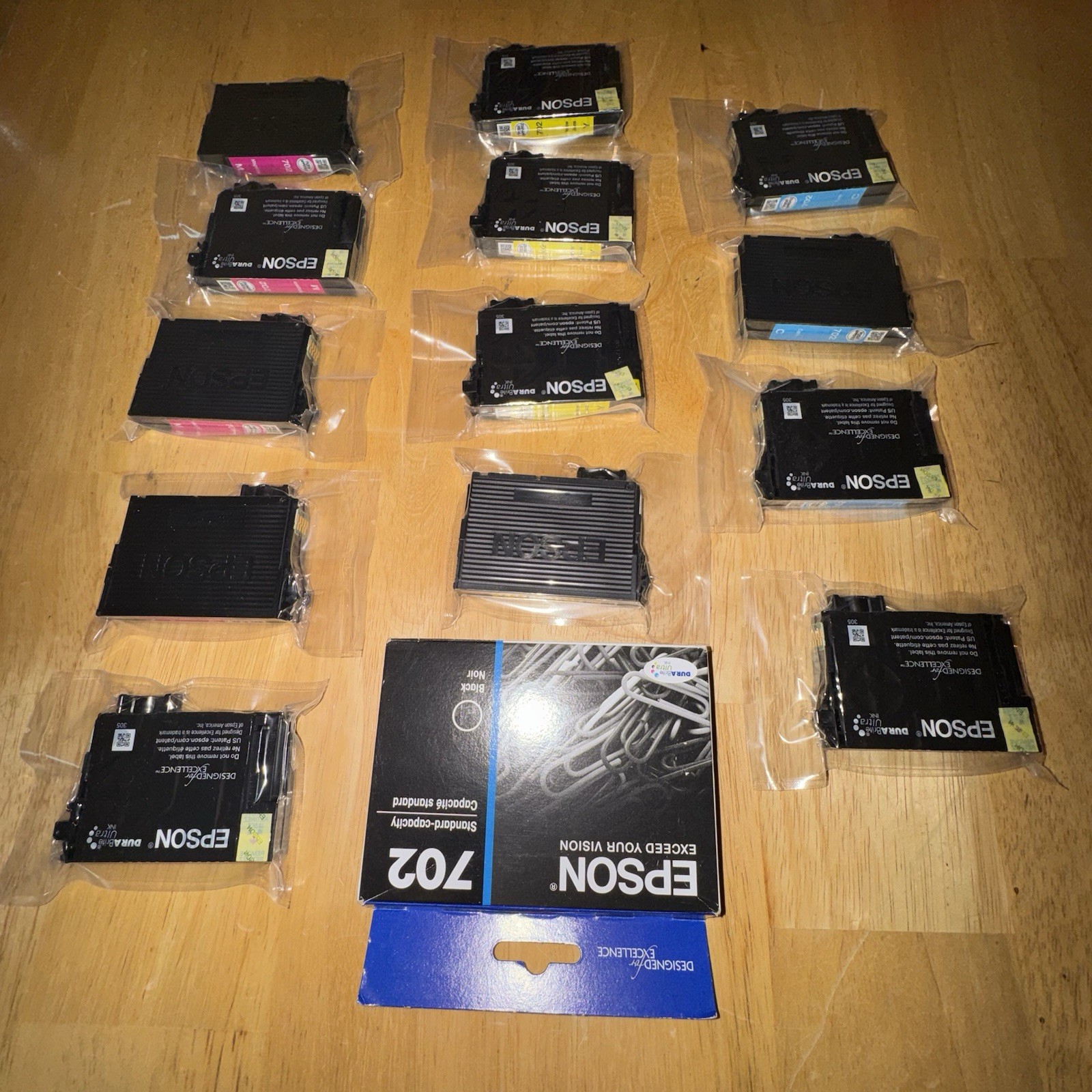 Epson 702 14x unopened genuine ink cartridges 2x Blk, 3x Blue, 4x Mag, 5x Yellow