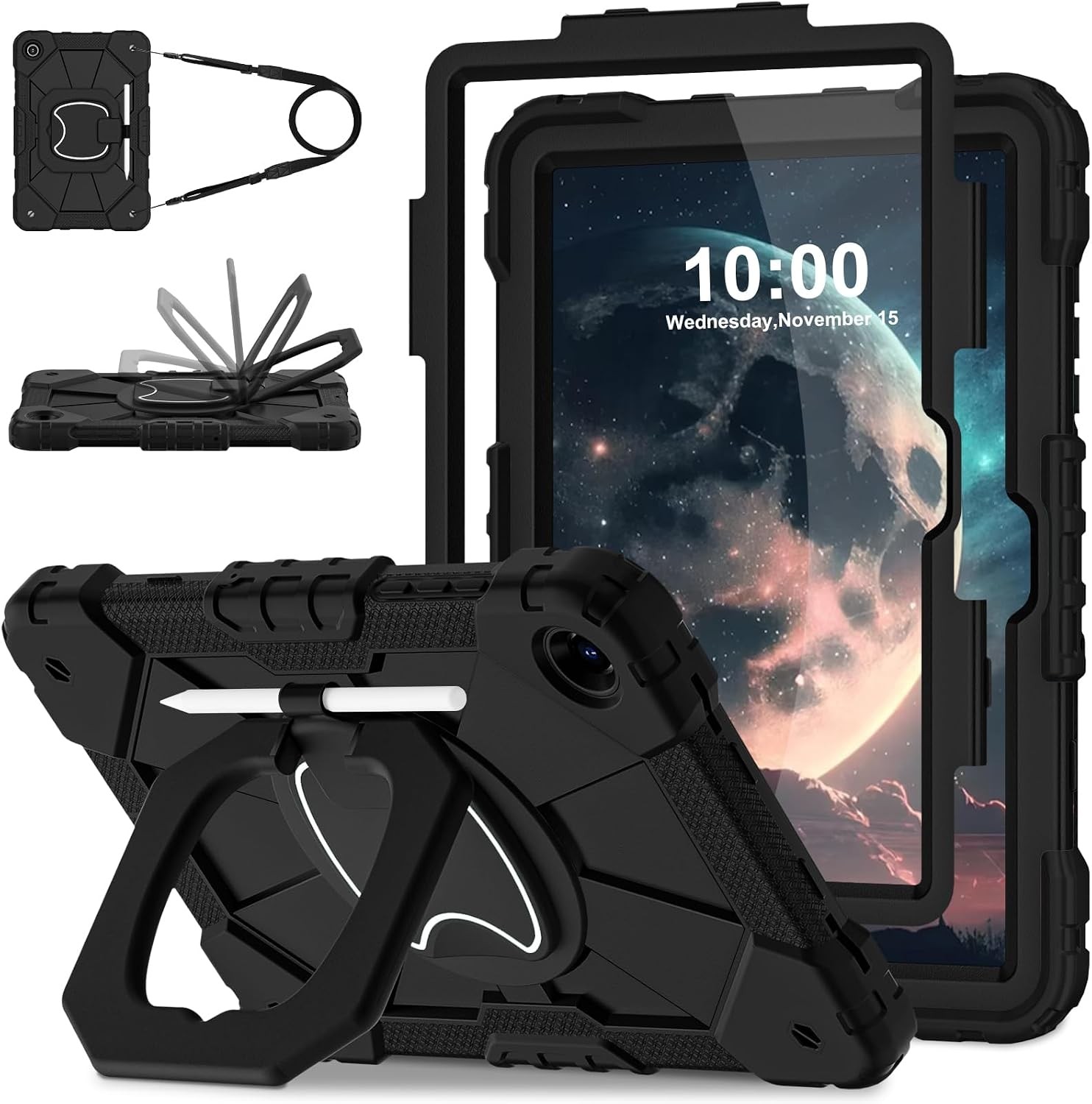 Shockproof Case for 11 Inch Galaxy Tab A11 Plus, 360 Rotating Stand and Holder