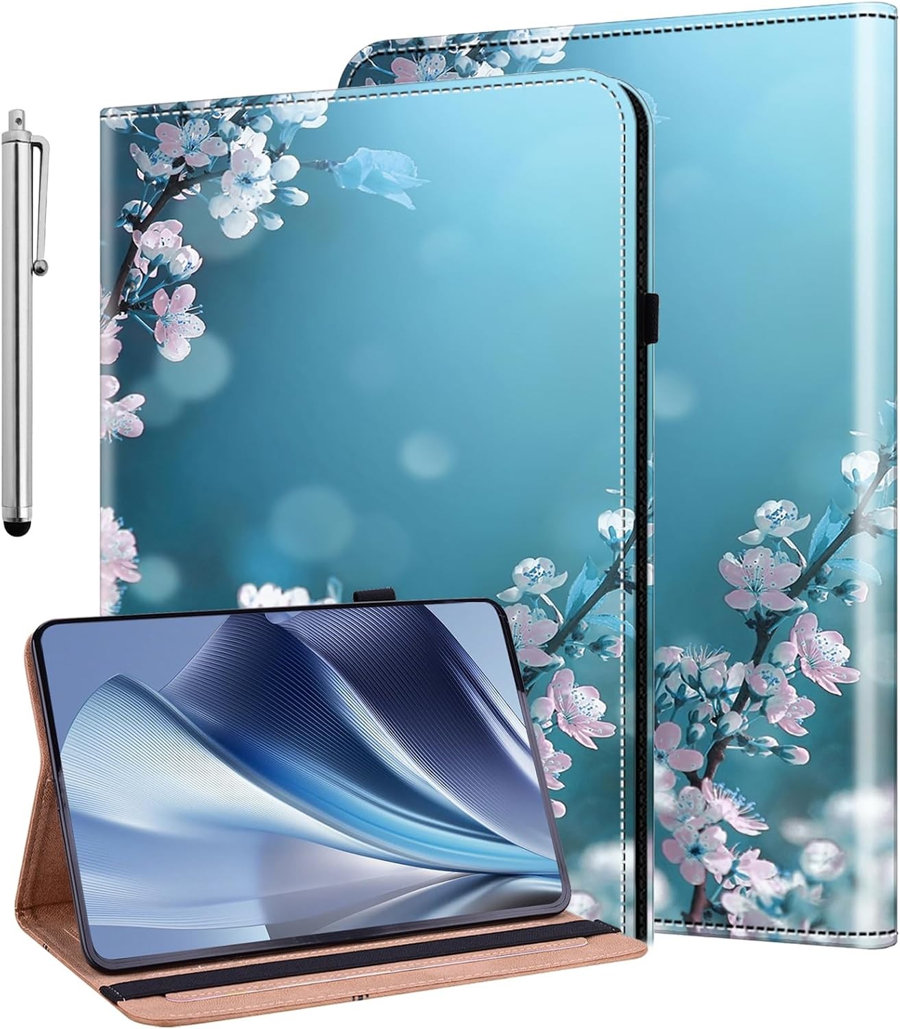 Leather Flip Wallet Cover for Samsung Galaxy Tab A11 Plus 11" 2025, Auto Sleep/W