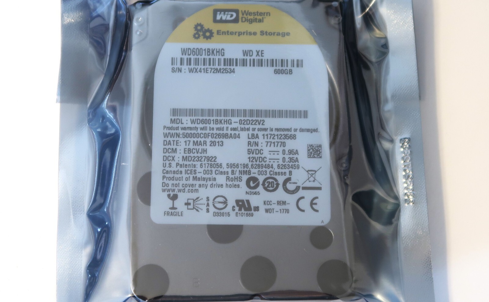 Western Digital WD6001BKHG-02D22V2 XE 600gb 6Gb/s 10000 rpm 2.5" SAS HDD