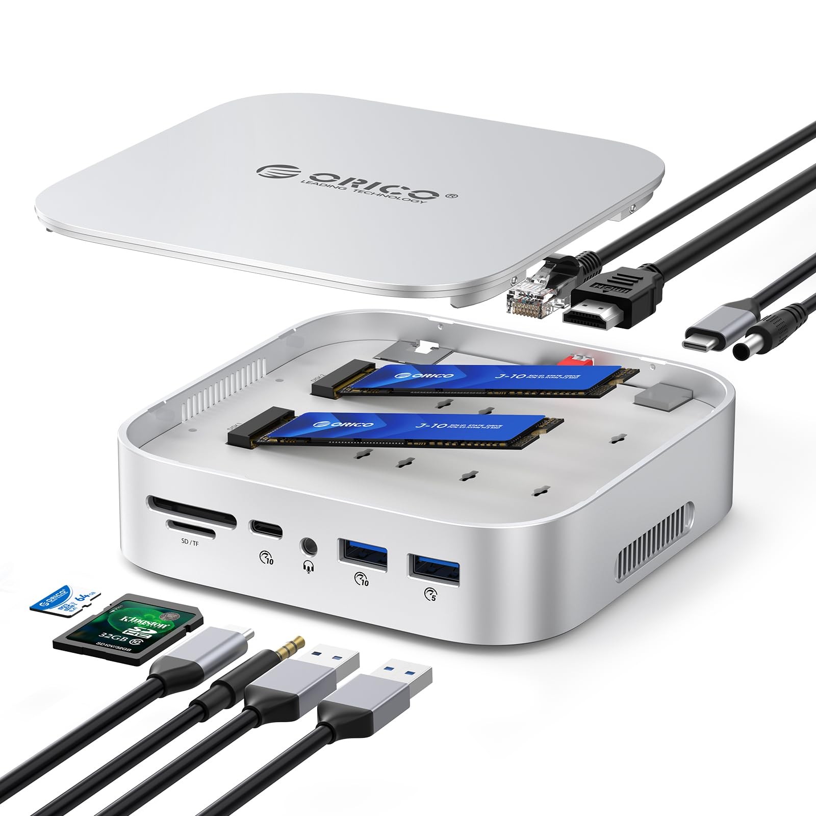ORICO Mac mini Dock with Dual M.2 NVMe SSD Enclosure