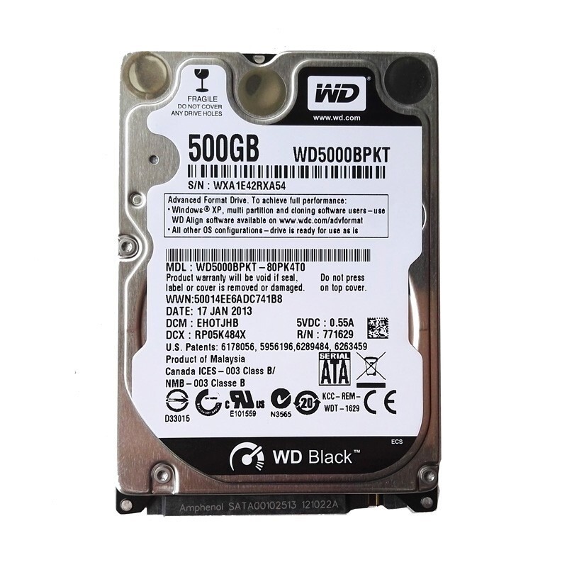 Western Digital 500GB WD5000BPKT 7200RPM SATA 2.5" Laptop HDD Hard Disk Drive