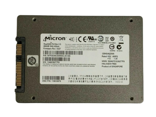 EMC Micron 200GB SAS 6Gbps 2.5" SSD MTFDEAK200MAS-2S1AA 005050113