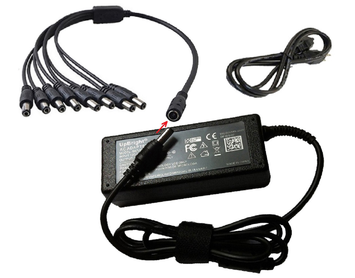 12V AC DC Adapter + 1 to 8 Splitter For Samsung SDR-B85300N SDR-B85300N2T Power