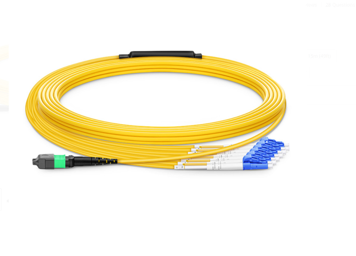 10M MPO/MTP to 12XLC Type B Breakout Fiber Optic Cable SM Fiber Patch Cord-09867