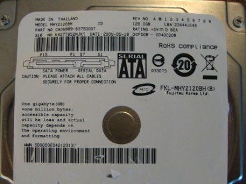 MHY2120BH  CA06889-B375000T (0040020B) 120gb Sata Laptop Drive