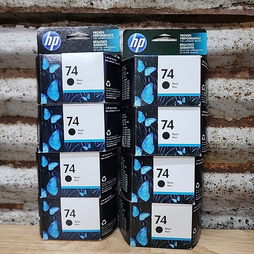 Genuine OEM HP 74 Black Ink Cartridges QTY 8 CB335WN EXP 09/2016 12/2016