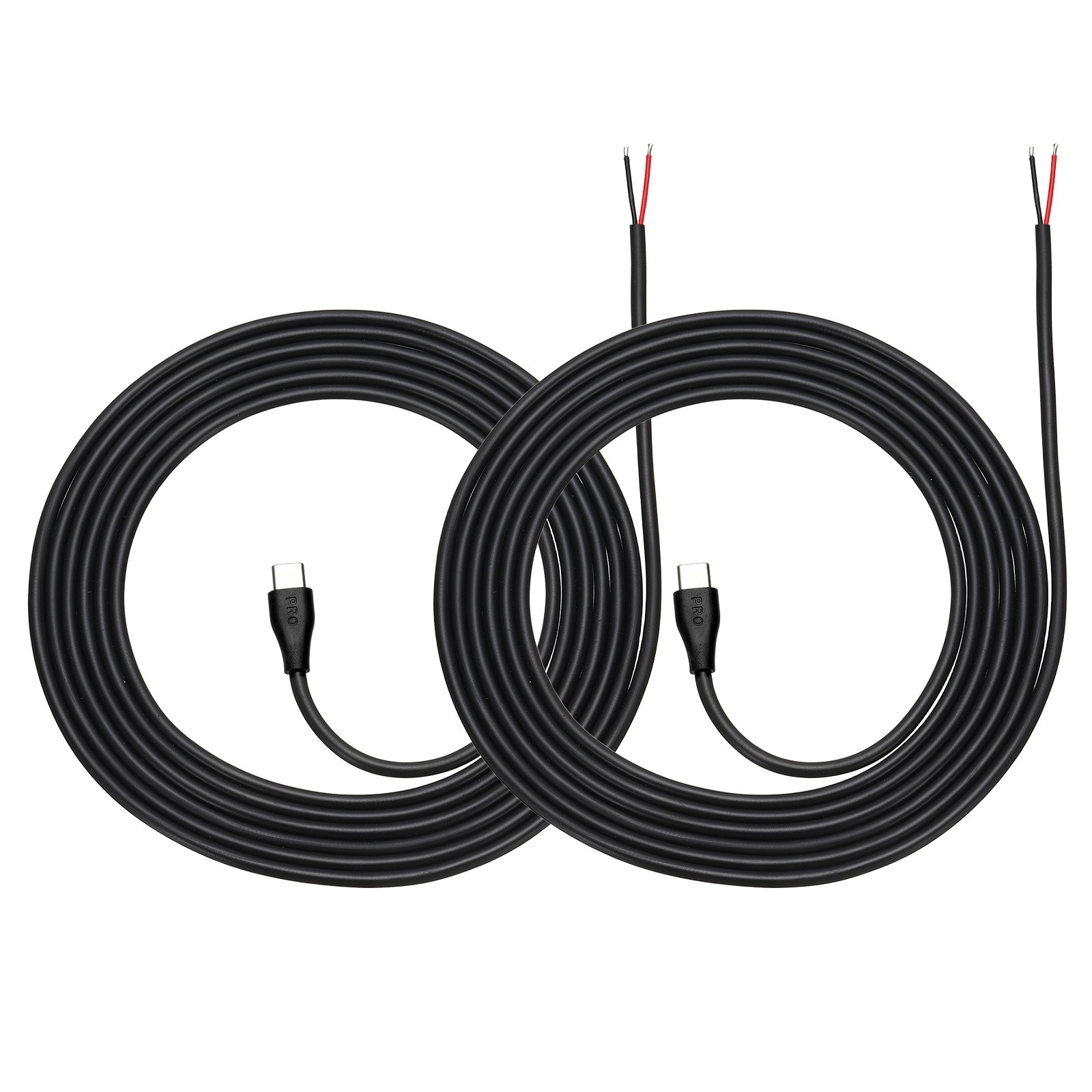 2Pcs 2m/6.56Ft USB C Pigtail Cable, 5V 5A Type C to 2 Pin Wires, Black